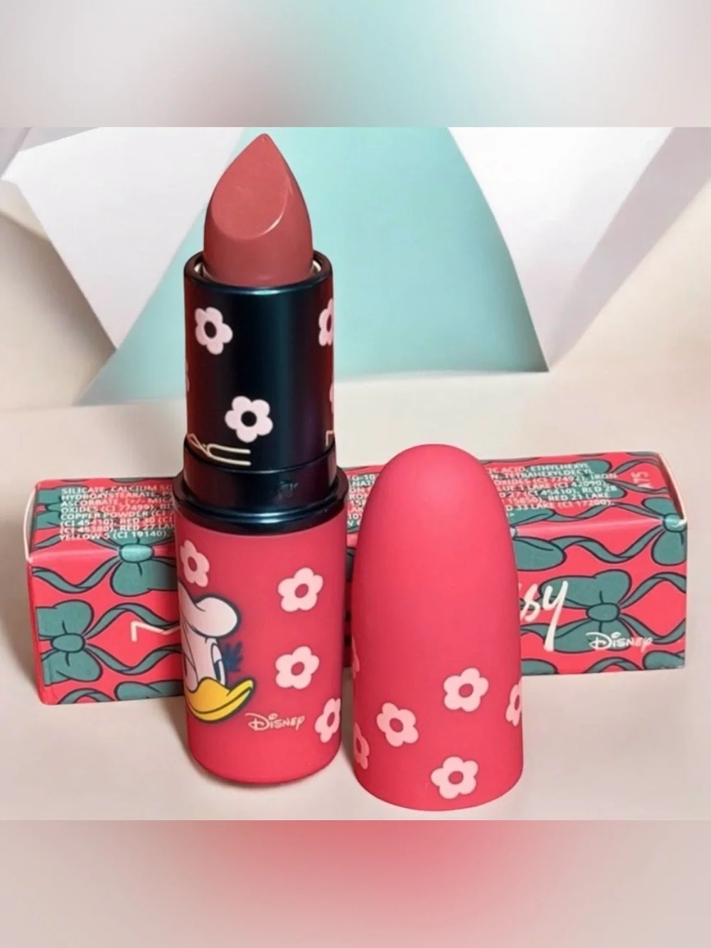 MAC x Disney Minnie & Daisy Lustreglass Sheer-Shine Lipstick in Upsy Daisy NIB
